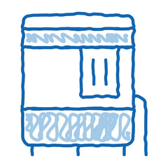 closed oven with timer doodle icon hand drawn illustration