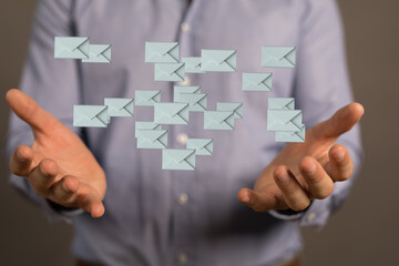  email icon concept in hand background