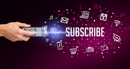 hand holding wireless peripheral concept