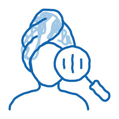 face cleansing doodle icon hand drawn illustration