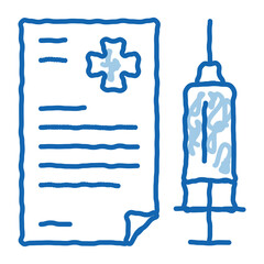 injection medical report doodle icon hand drawn illustration