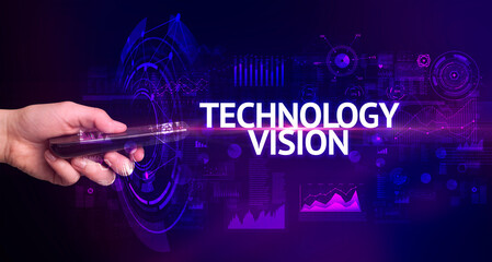 hand holding wireless peripheral, modern technology concept