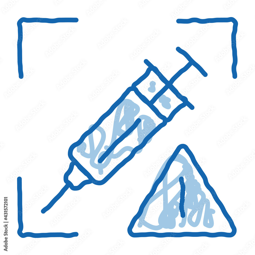 Sticker detection of injection problems icon vector outline illustration