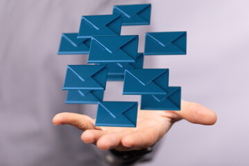  email icon concept in hand background