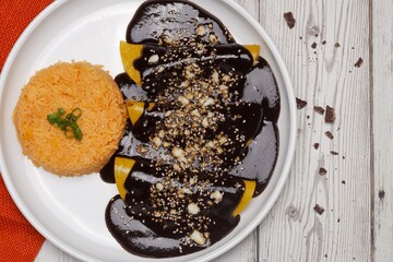 enchiladas de mole mexican food 