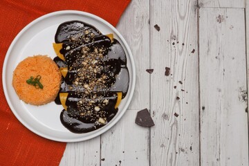 enchiladas de mole mexican food 