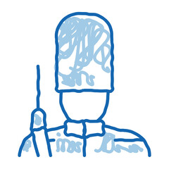 royal guard doodle icon hand drawn illustration