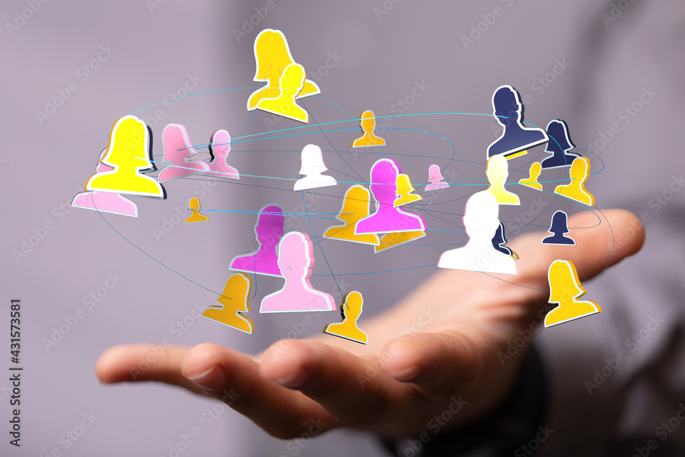 Wall mural unity group and teamwork concept remote