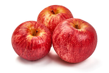 Fototapeta na wymiar Shiny Red ripe apples, isolated on white background. High resolution image