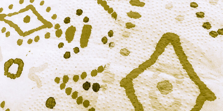 Geometric Tribal Motifs. Gold Ikat Fabric. Gold