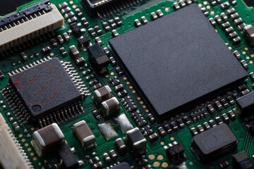 micro chips on integrated circuit board