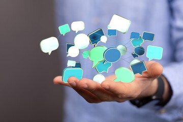 speech bubbles, communication concept 3d