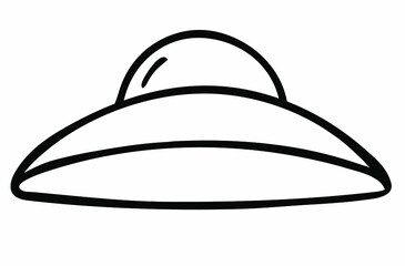 Single element of women's wide brim hat in doodle summer set.