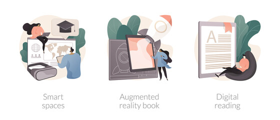 Modern educational technology abstract concept vector illustrations.