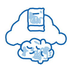 book cloud doodle icon hand drawn illustration