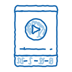 music player doodle icon hand drawn illustration