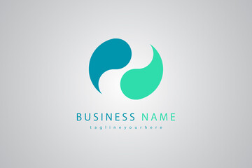 Business Abstract Logo Isolated on Gradient Background. Design Vector Icon Illustration