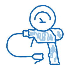 electric repair tool doodle icon hand drawn illustration