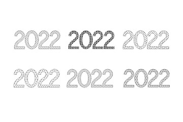 New year 2022. Lettering with patterns.
