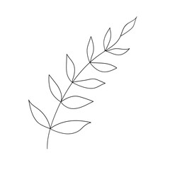Vector abstract Branch of Plant for Logo or Icon. Minimalist hand drawn botanic Illustration