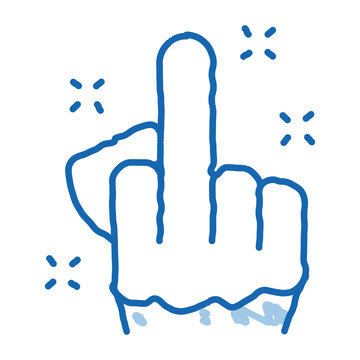 recommend clip art: third finger gesture doodle icon hand drawn illustration