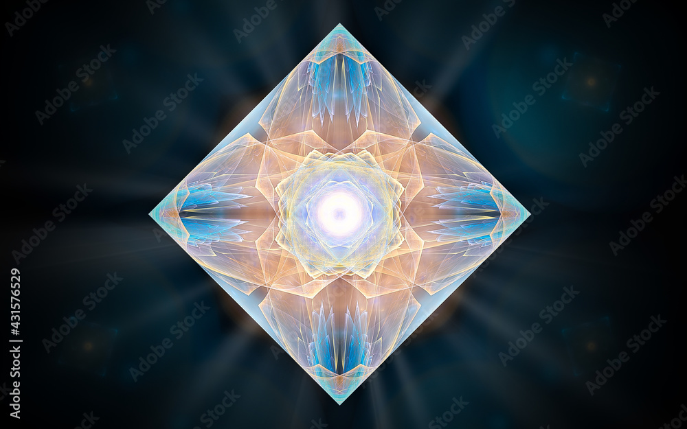 Fototapete abstract illustration computer render background image fantastic star with rays for web design and g