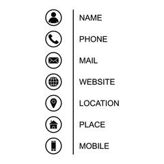 Business card icon set. Collection of business card icon vector illustration. Color editable