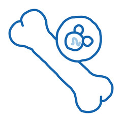 human bone doodle icon hand drawn illustration