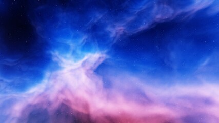 Naklejka na ściany i meble nebula gas cloud in deep outer space, colorful space background with stars