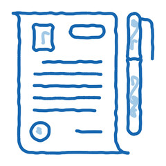signature paper doodle icon hand drawn illustration