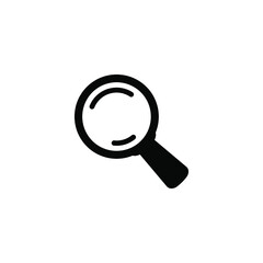 Search icon. Magnifying glass icon, vector magnifier or loupe sign.