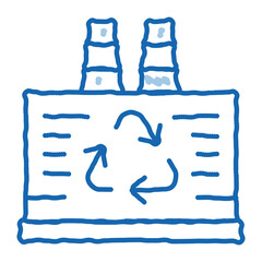 thermal ecological power station doodle icon hand drawn illustration