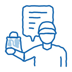 takeaway seller doodle icon hand drawn illustration