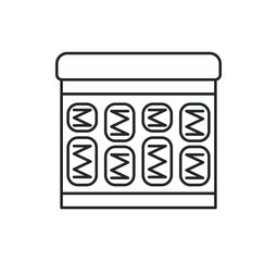 different types of mattresses, line icon, double pocket of springs