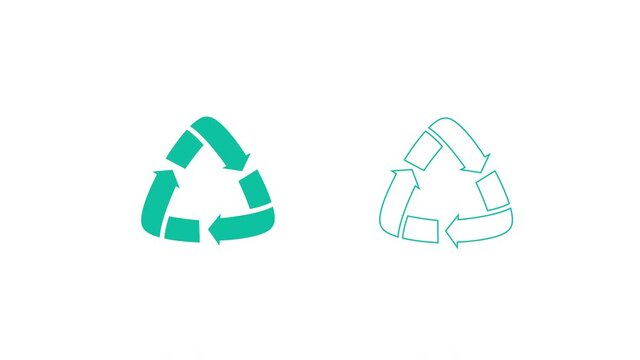 Animation of recycle logo. green arrows recycling sign. Ecology concept, Trash, Organic Waste, Pollution, Eco-friendly. Motion graphics, animated logo