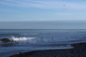 Blue Ocean Sunlit Waves