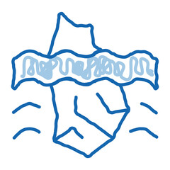 iceberg crash doodle icon hand drawn illustration