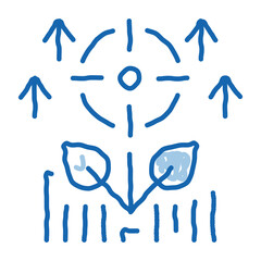 goal to grow plant doodle icon hand drawn illustration