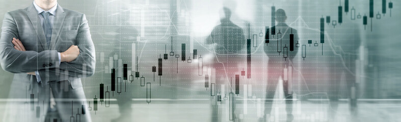 Fototapeta premium Stock market chart. Abstract background for presentation