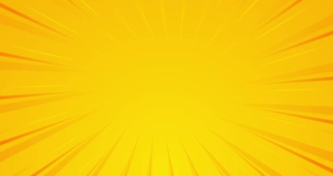 Sunburst animated. Sunbeams background animation. Yellow-orange rays. Retro background. 4k animation.