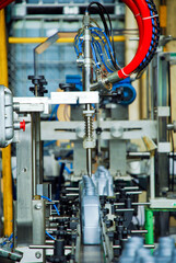 Oil is dispensed into quart bottles