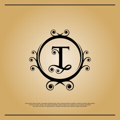 Initials letters T logo design vectors