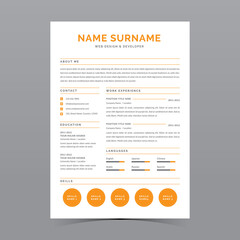 Professional Resume Template Vector Design