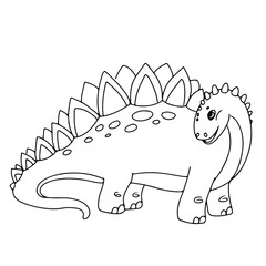 Cute dinosaurs cartoon style. Coloring. Vector illustration isolated on white background.