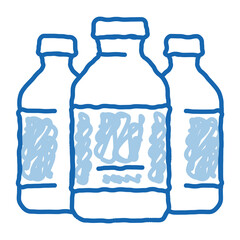 liquid bottles doodle icon hand drawn illustration