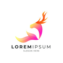 Obraz premium deer logo with flame horn