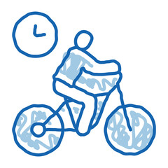 limited cycling time doodle icon hand drawn illustration