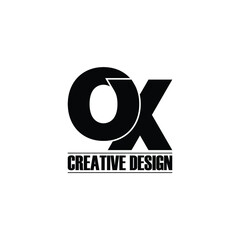 Letter OX simple logo design vector