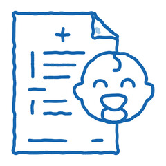 baby medical document doodle icon hand drawn illustration