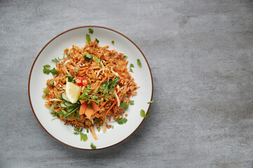 Pad thai dish, thailand traditional fried rice noodle